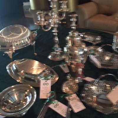Large collection of both sterling and silver-plate