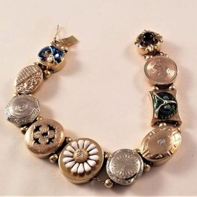 Beautiful 14kt gold slide bracelet - FULL - a real beauty