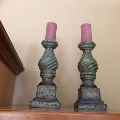 two candle holders