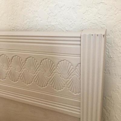 Whitewashed Shell-Pattern King Headboard - $50 - (75W)