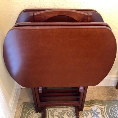 Set 4 Tray Tables w/Storage Stand - $45