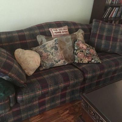 plaid sofa 