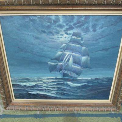 Henry Plawin Clipper ship painting Oil on canvas