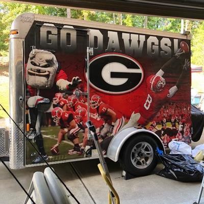 Custom tailgate trailer with refrigerator, generator, tv, satellite, swing away grill, storage and so much more! 