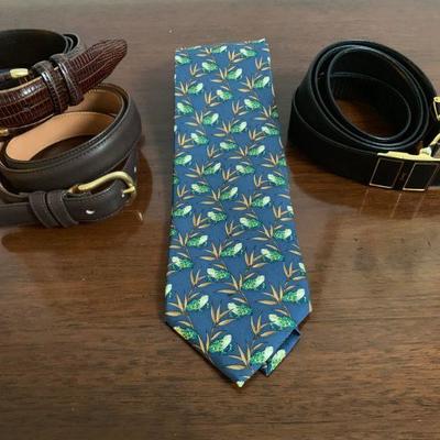 Men's Clothing and Accessories, Tiffany Neck Tie, YSL Belt, Coach Belt