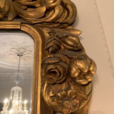 Antique Carved Giltwood Mirror