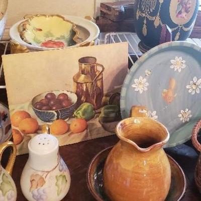 Vintage handpainted Ceramics and Porcelain Serving pieces 