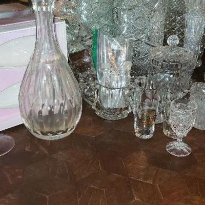 Vintage Crystal Liquor Decanter, Barware and Glassware