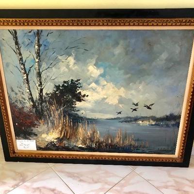 Large Original Oil on Canvas by Dutch Artist John Bevort (1917-1996) - $295 - (57W  45H)