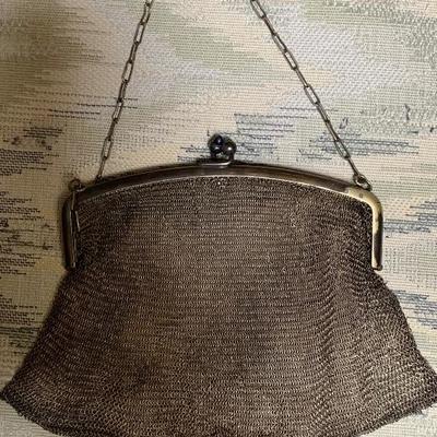 German silver vintage mesh purse 