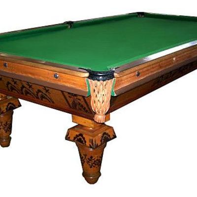 1880s Brunswick pool table. While this picture is NOT our table, ours is VERY SIMILAR, but has been (professionally) dismantled. For...