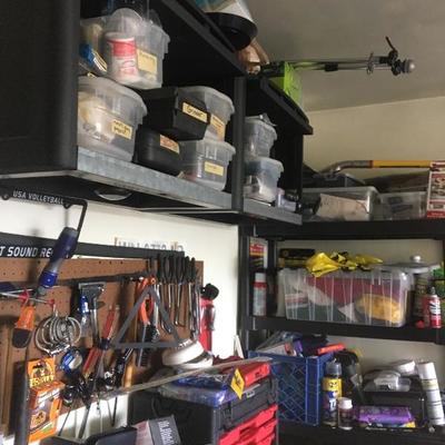 Tools, garage items, yard art