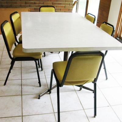 long Formica top table   BUY IT NOW   
stacking chairs  ( 8)     BUY IT NOW  $ 