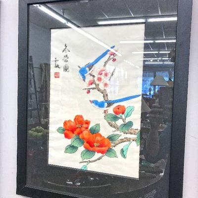 Original hand-painted Chinese watercolor. Estate sale price: $125