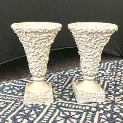 Matching white plaster planters. $28 each.
