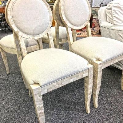 White crystallized coral and crystallized wood chairs. Estate sale price: $250 each