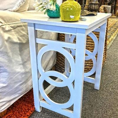 Small white end table
