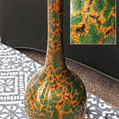 Green and gold Cloisonne lamp base.