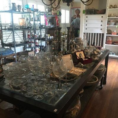 Decoratives, Glass Top Dining Table 