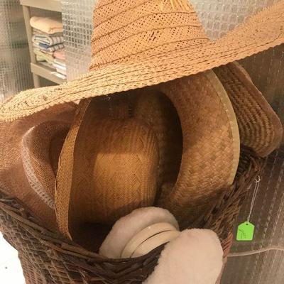 Large Collection of Straw Hats 