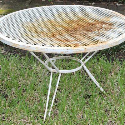 Vintage Mid Century Wrought Iron Mesh Garden Table