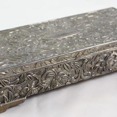 Antique Reposse Silver Comb Box