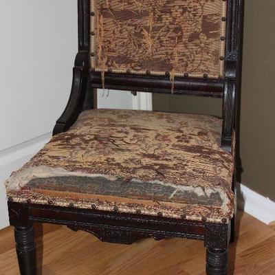 Antique Walnut Eastlake Side Chair (all Original)