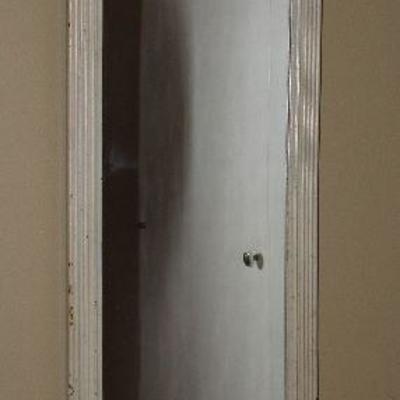 Antique White Framed, Gold Gilt Accent Dressing Mirror  (14.5â€W x52â€H)