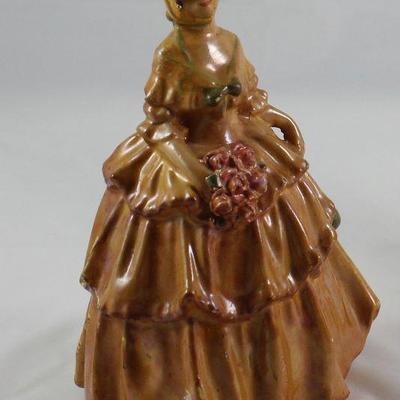 Vintage Carnival Chalk-ware Southern Belle Figurine (7â€H)