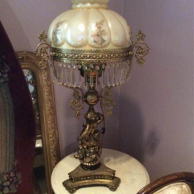 Victorian French-Revival Brass Kerosene Lamp #2