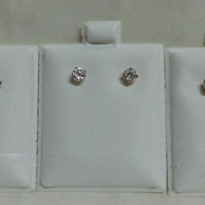 Sterling and 1/20 10 k CZ Earrings