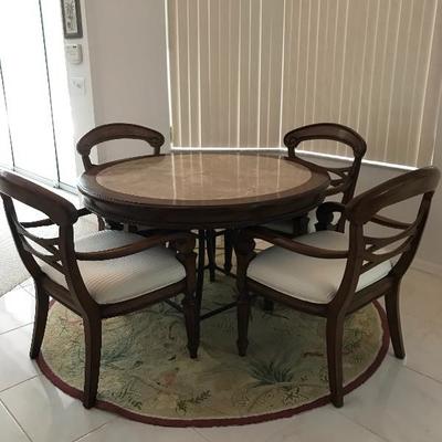 Beautiful quality marble top table with 4 chairs