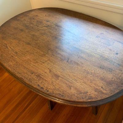 38. Antique Primitive Oval Table, 39 x 28 x 29