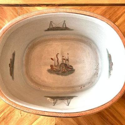 27. Reproduction Urn with Shipyard, 11 x 14 x 10