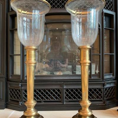 29. PAIR, Tall Brass Candle Holders, 28