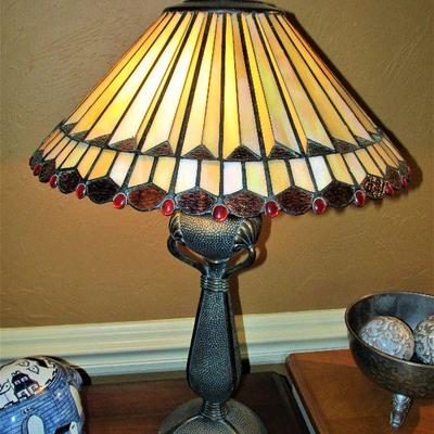 Arts & crafts style stained glass lamps