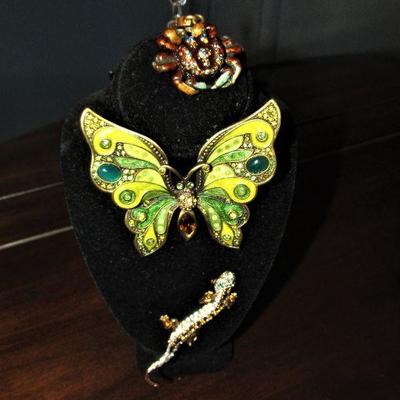 Exquisite Jay Strongwater Swarovski brooches