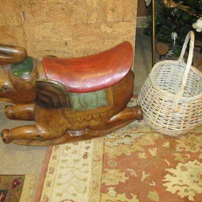 Hand carved elephant rocker