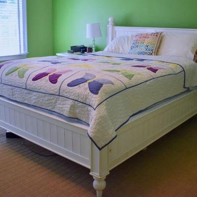 Pottery Barn white queen bed