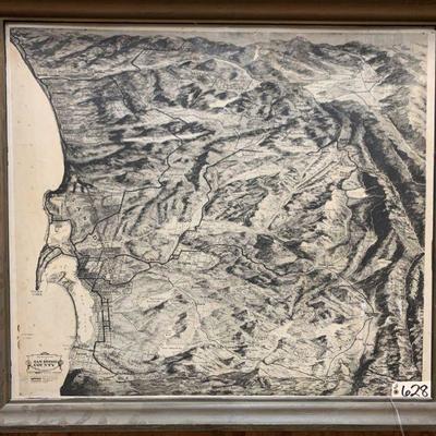6902: Framed Areoview of San Diego County
Wow - what stunning detail! Hand-drawn and illustrated by F.E. Knight, this is an aeroview of...