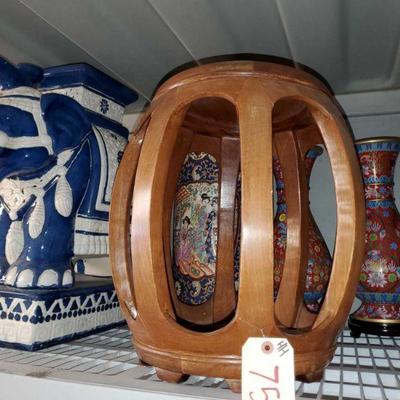 7501: 	
Elephant Decor Base, Intricate Design Vases, Wooden Base for Decor and Barrel with Intricate Design
Elephant Decor Base,...