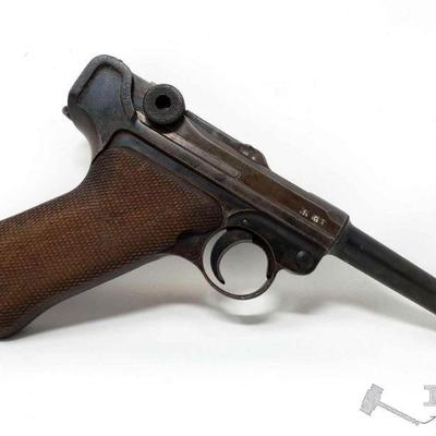 200: 	
Mauser Luger 9mm Semi-Auto Pistol, CA Transfer Available
Serial Number: 4384
Barrel Length: 3.75