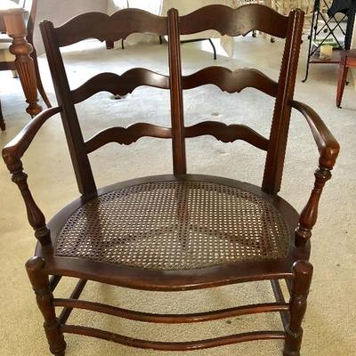 Antique Ladder Back Conversation Bench w/caning - $125
(30W  22D  33H - Seat height 12-1/2