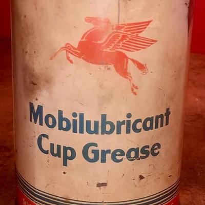 Unopened VTG  ‘Mobilubricant’ Mobil grease can