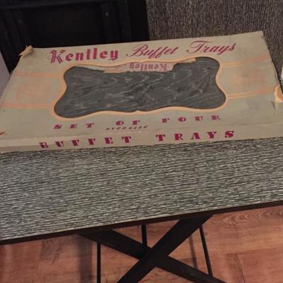 50's tv trays and buffet trays in original box.