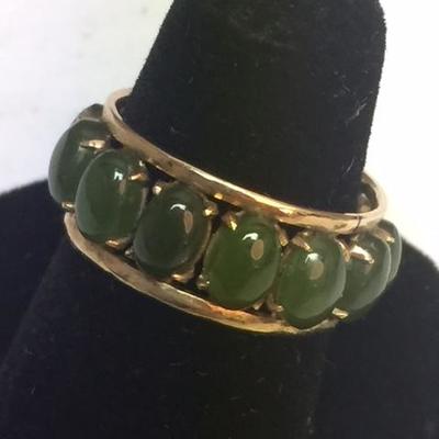 10kt Gold Jade Ring