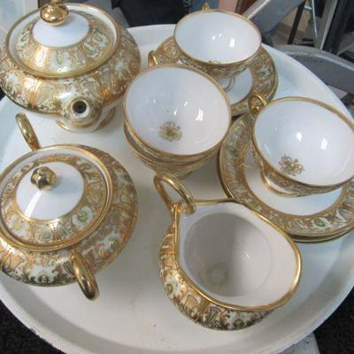 Nippon Porcelain Gold Decorated Tea Set