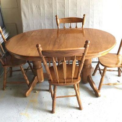 Wood Dining Room Table and Chairs