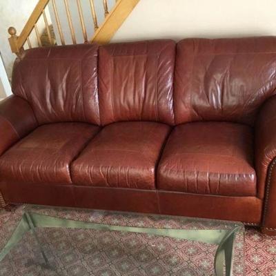 Brown Leather Sofa by Steinhafels
