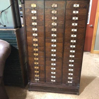 48 slot cabinet late 1800s from Wallace Armor Hardware Store in Schenectady during their liquidation sale several years ago......great...